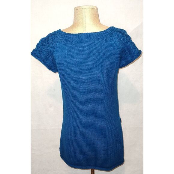 FEVER Sweater Dress Size Small Blue. Wool blend. Front pockets w buttons. - Picture 4 of 9